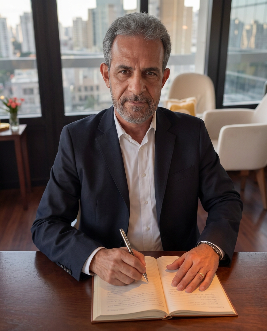 Dr. Manoel Santos em seu consultório
